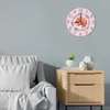 Wall Clocks Sleeping With Floral Numbers Large Acrylic Hanging Clock Flower Numerals Pink Background Nordic Fashion Watch