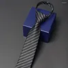 Bow Ties Brand Men's Business Tie Fashion Formal Neck For Men High Quality 6CM Zipper Necktie Work Party With Gift Box