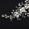 Copricapo color argento Copricapo di fiori da sposa Accessori per capelli da sposa Copricapo di cristallo femminile fatto a mano da sposa