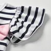 Ensembles de vêtements d'été bébé fille vêtements nés en bascule décontracté Stripe Bow Tops et pantalon rose bande 3 pcs tenues