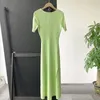 Casual jurken Nieuwe M-aje Green Open Back Lace Up Short Side Side Split Gebreide jurk