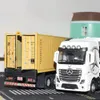 Diecast Model car 1/50 Diecast Alloy Truck Head Model Toy Container Truck Pull Back With Light Engineering Transport Vehicle Boy Toys For Children 230516