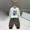 Luxury Designer Autumn Winter New Western Style Clothing Set European American Fashion Big Boys and Girls Fleece Trousers Långärmad kostym Kidskläder Top Brand