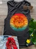 Damestanks Camis schattige zonsondergang zonnebloem tanktops vrouwen zomer zonnebloem grafische tanktops prachtige zonneschijn mouwloze T -stukken casual losse vest t230517