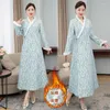 Vestes pour femmes améliorées Hanfu veste femmes hiver et automne Style chinois 2023 épissé dentelle élégante épaissie manteau robe