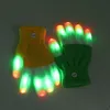 Rękawiczki LED 1PAIR Świecające rękawiczki Halloween LED LED FING FINGE BOUBY FORES Festival Rok Oświetlenie Dekorowanie rękawiczki imprezowe dostawy 230516