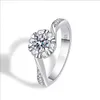Кольца полосы SPR9 Серебряный овальный высокоуглеродный бриллиант Свадебное обручальное кольцо