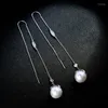 Kolczyki Dangle Masowe biżuteria Długo symulowana perłowa perłowa błyszczące kryształy owoce upuszcza hurtowa cena kobiety