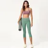 Lu Damen-Yoga-Leggings Align Fiess, kurze Hose, weiche hohe Taille, Capri-Hip-Lift, elastische, lässige Jogginghose M1902