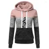 Felpe con cappuccio da donna Casual Autunno Dolce manica lunga Top Nota musicale Lettera Stampa Felpe con giuntura da donna Femmes Student Gift