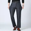 Herrdräkter stil Autumn Winter Men's Slim Casual Pants Fasion Business Stretc byxor Män varumärke Strait Black Navy Plus Size Size