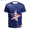 Mäns T-shirts 2023 Spring/Summer Apparel USA Independence Day Men's Sportswear Short Sleeve Digital Printed T-Shirt Par Dress T230517
