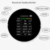 Medidor PM2.5 TVOC CO2 HCHO Temperatura Humedad AQI Detector Calidad del aire Monitor Sensor Analizador Negro