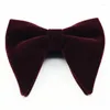 Bow Ties Men's Tie Velvet Double Layer Big Wine Red Personality Fashion Horn Style