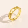 Pierścienie klastra Retro 18K złota Pierścienie pasmo platowane srebrne pasty do menu damskie projektant mody listy marki Turkusowe kryształowy metalowy pierścień otwarte