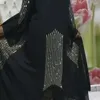 Ethnic Clothing Tilapia Fashion Maxi Long Black Beading Muslim Dress With Head Tie African Kaftan Abaya Dashiki Diamond Vestidos