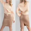 Gonne Neophil Winter Women Suede Midi Gonna a tubino Vita alta Grigio Rosa XXL Stile sexy Stretch Wrap Ladies Office Work Saia S1009 230516