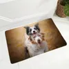 Dywany Szkocja Border collie pies wystrój dekoracje dla zwierząt do drzwi zwierząt mata bez poślizgu miękki flanelowy dywan do korytarza pokój kuchenny 40x60 cm