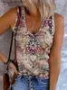 Kobiety z czołgów damskich Camis Ethnic Floral Tank Tops Women V Seck Summer Casual Rleeveveless koszulki nowość w zachodnim stylu Cami boho tee trening zbiorniki Top 2023 T230517