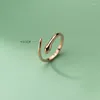 Rings de cluster feminino em prata 925 Sterling Animal Snake Jewellery feminina Fine Moda Ajustável Damas Rose Gold Color J8481