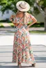 Vestido Maxi Floral Ruffle Off-ombro 2023 HOT NOVO 5538#