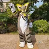 Halloween Langes Fell Furry Husky Hund Maskottchen Kostüm Leistungssimulation Cartoon Anime Thema Charakter Erwachsene Größe Weihnachten Außenwerbung Outfit Anzug
