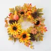 Dekorativa blommor Flower Garlands Artificial Sunflower Wedding Decoration Thanksgiving Wreath Home Deco Simulation Props Festival