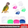 Grooming Hanging Bird Bath Cube Parrots badkar badduschbox bur för liten fågel kanarie budgerigar cockatiel lovebird lådor tillbehör