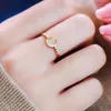 Ringos de cluster Shruno 925 prata esterlina simples lua moissanita diamantes charme dedo dourado para mulheres jóias de noivado de casamento
