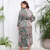 Roupa de sono feminina Plus Tamanho 5xl Kimono Bathrobe vestido vintage Flor étnica impressão feminina Rúscula de verão Long Rayon Nightgown Dress Dress