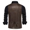 Coletes masculinos de camurça de café vintage coletor de couro para homens 2023 marca sem mangas e casual cistascoat party gilet traje homme xxl