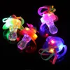 LED Toys Glowing Flashing LED Pacifier Whistle Night Light Up Blinking Joke Pacifier Toy LED Pacifier Party Rave Soft Necklace 102030pc 230516