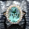 Anneaux De Bande Réel 14K Or Jaune Bague Saphir Naturel pour Mariage Femmes Turquoise Bizuteria Diamante Diamant Pierre Précieuse Anillos De Topaze Anneau J230517