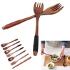 Flatware Sets 1PC Wooden Spoon With Strring Chopsticks Fork Creative High Quality Utensil