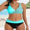 2023 Kobiety stroje kąpielowe plus rozmiar 3xl Nowe bikini dzielone druk stroju kąpielowe Summer Summer Damskie seksowne hot diamentowe stroje kąpielowe dwupoziomowe set plażowy