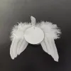 Feather wings sublimation ornament MDF Wooden pendant Christmas sublimated blanks angel wing double sides ornaments A02