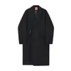 Men's Wool DIMI Woolen And Mixtures Coat Autumn Winter Mid Long Thickened Korean Trend Loose Overcoat Male Bandage Waist