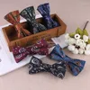 Bow Ties Ties Zestawy męskie kropki kwiatowy hanky bowtie 6cm niebieski kaset kieszonkowy plac dla mężczyzn garnitury przyjęcia weselne