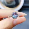 Clusterringen juni geboortestone Alexandrite Ring Oval 5x7mm verloving 925 Sterling Silver Women Sieraden