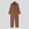 Men's Pants 2023 Men Jumpsuits Solid Color Lapel Long Sleeve Oversize Casual Rompers Streetwear Fashion Male Cargo Overalls S-5XL INCERUN