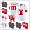 Personalizado Tamanho Grande Houston Cougars 2019 College Football Qualquer Número Nome Vermelho Branco Cinza Oliver Jersey Personalize EUA NCAA Jerseys