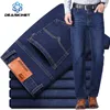 Mens Jeans Autumn Large Size Business Casual Spring Fashion Stretch Straight Pants Högkvalitativa varumärkesbyxor Män 230516