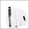 Gel Pens Sublimation Pen Plastic Blank Diy Black Ballpoint With Mobile Phone Holder Heat Transfer Coating Clip Business Office Schoo Dhqce