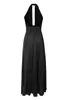 nero Criss Cross Backless coscia alta Split Prom Maxi Dress a9bz #