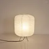 Lámparas de mesa Diseño de papel de arroz japonés Akari Noguchi Yong Lámpara de escritorio Dormitorio Decoración para el hogar Estudio Sala de estar Linterna Accesorios de iluminación