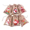 Decoração de festa 12x Sacos de tração de tração de natal Sacks bolsa de casamento favores 6x4inch