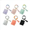 Вечеринка для любителя паспорта Mticolor Sile Beadered Bracelet кожаный кисточка Keyring Elastic Bead Banch