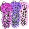 Flores decorativas grinaldas simulação simulação no dia dos namorados parede de casamento cesto de cesta de flor Violet artificial decoração orquídea fa