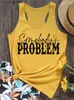 Women's Tanks Camis Women Somebody's Problem Racerback Tank Tops Country Music Sleeveless Tee Western Cowgirl Funny Sayings Shirts Letter Print Vest T230517