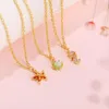 Pendant Necklaces Copper Colorful Zircon Dolphin StarfishPendant Necklace Ocean Clavicle Chain For Women Fashion Temperament Jewelry Beach